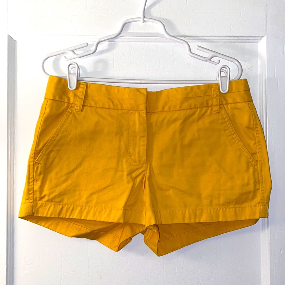 J Crew Yellow Chino Shorts Size 8